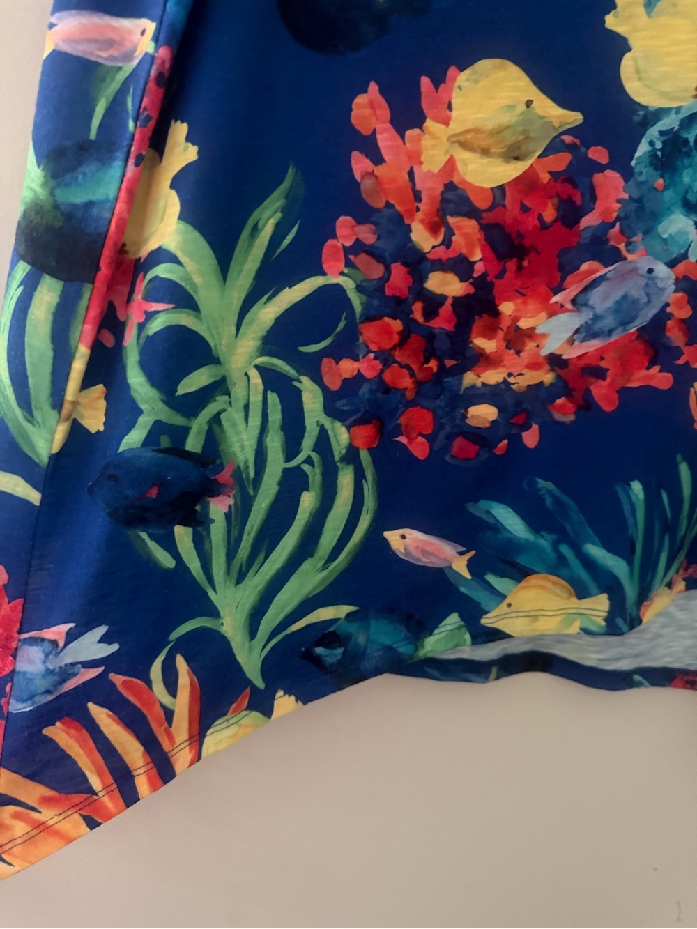 Alfred Dunner Royal Blue Tropical Fish  Reef Embellished Top Size 1X - Picture 9 of 12